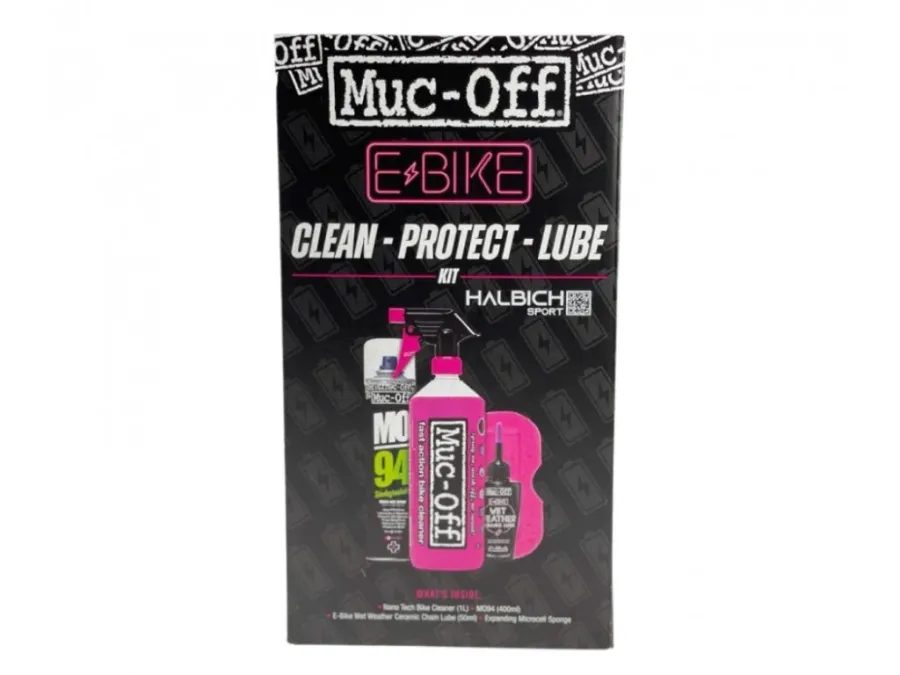 Dárková sada MUC-OFF EBIKE CLEAN, PROTECT & LUBE KIT - Základní sada péče o elektrokola