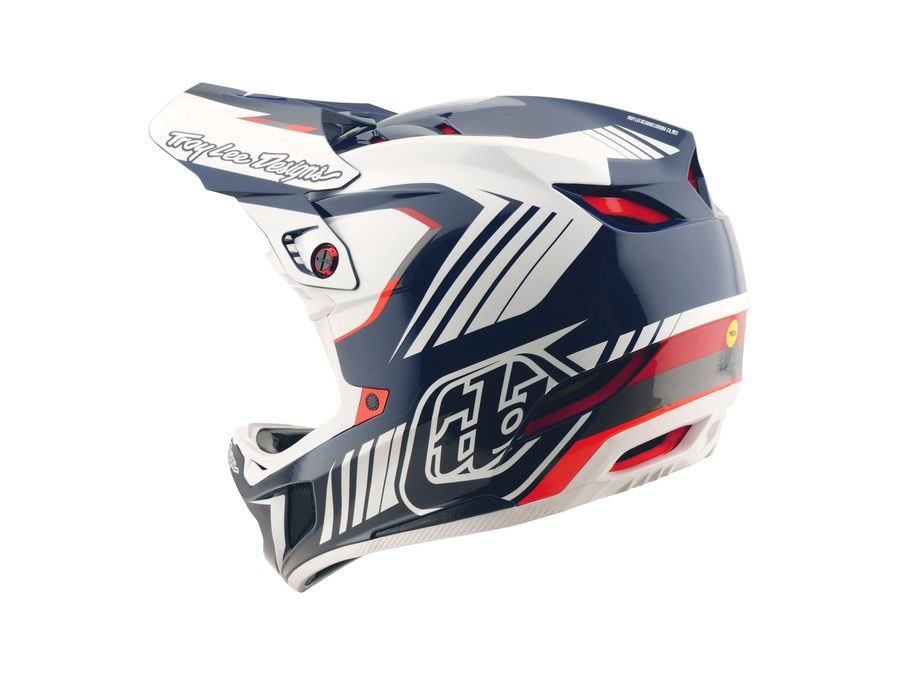 Integrální helma Troy Lee Designs D4 POLYACRYLITE QUALIFIER BLUE / WHITE 2025