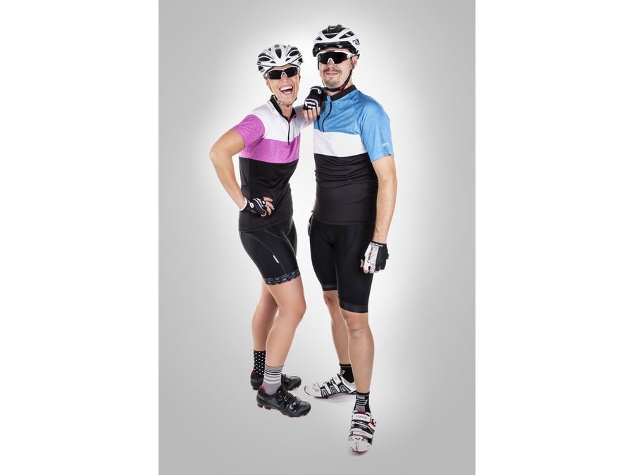 Pánský dres s krátkým rukávem FORCE VIEW, černo-modro-bílý