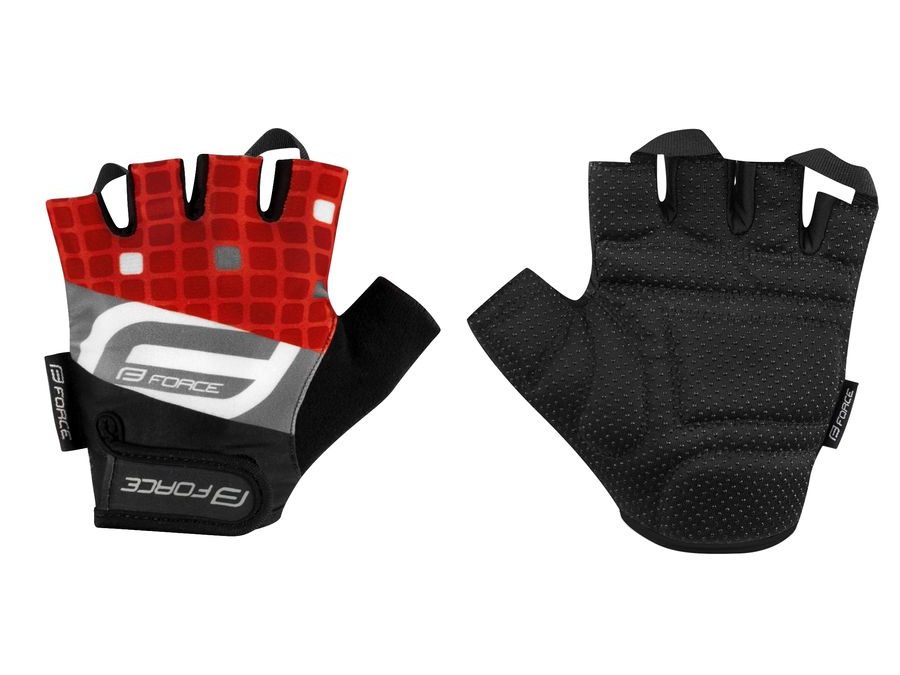 Letní krátkoprsté rukavice FORCE SQUARE, červené