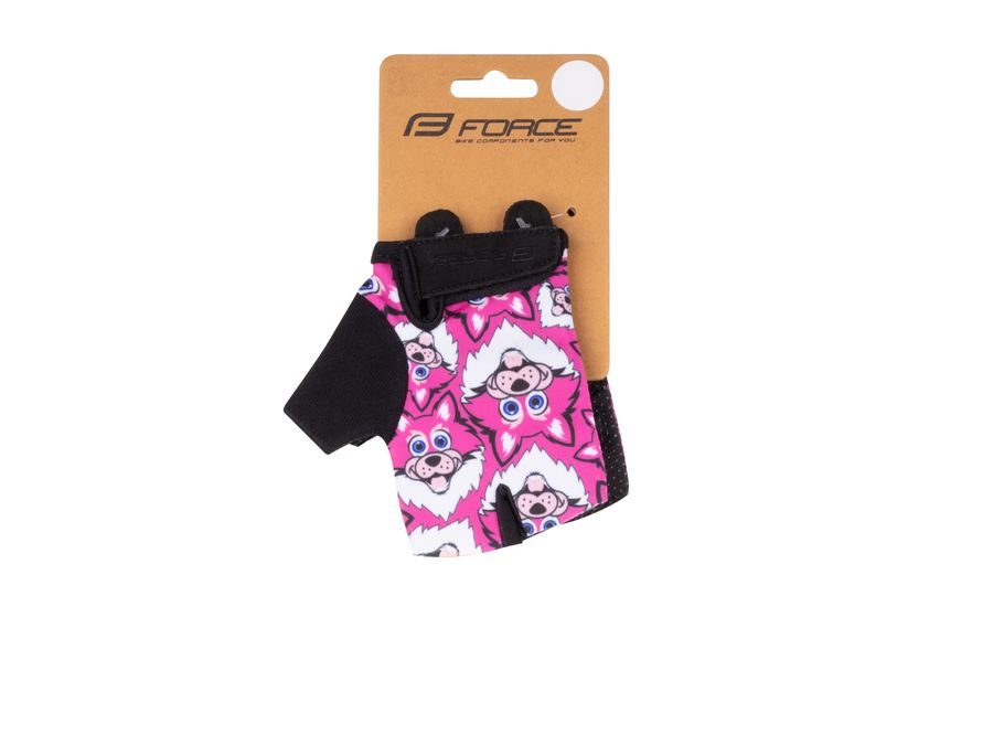 Dětské krátkoprsté rukavice FORCE WOLFIE KID, růžové