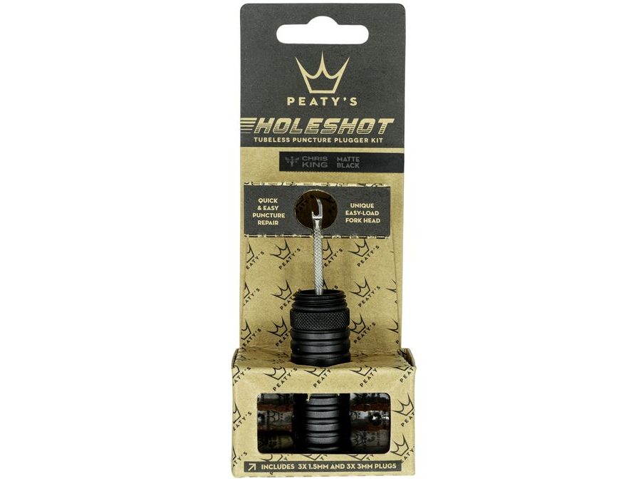 Opravná sada na bezdušové pláště PEATY'S HOLESHOT TUBELESS PUNC BLACK