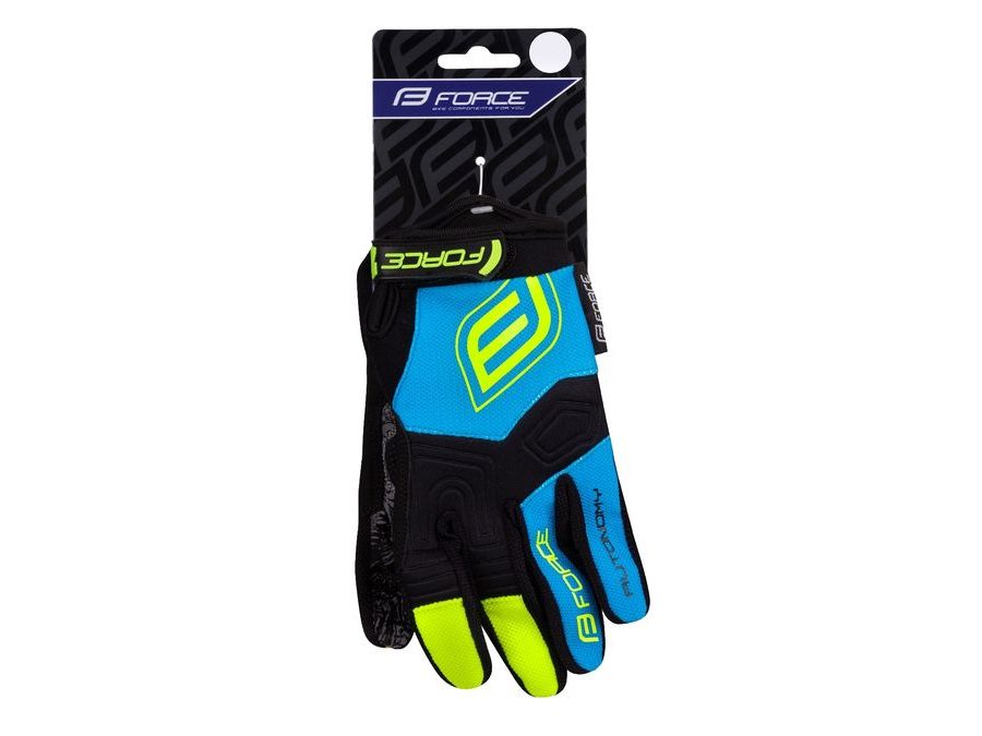 Dětské dlouhoprsté rukavice FORCE KID MTB AUTONOMY, černo-modré