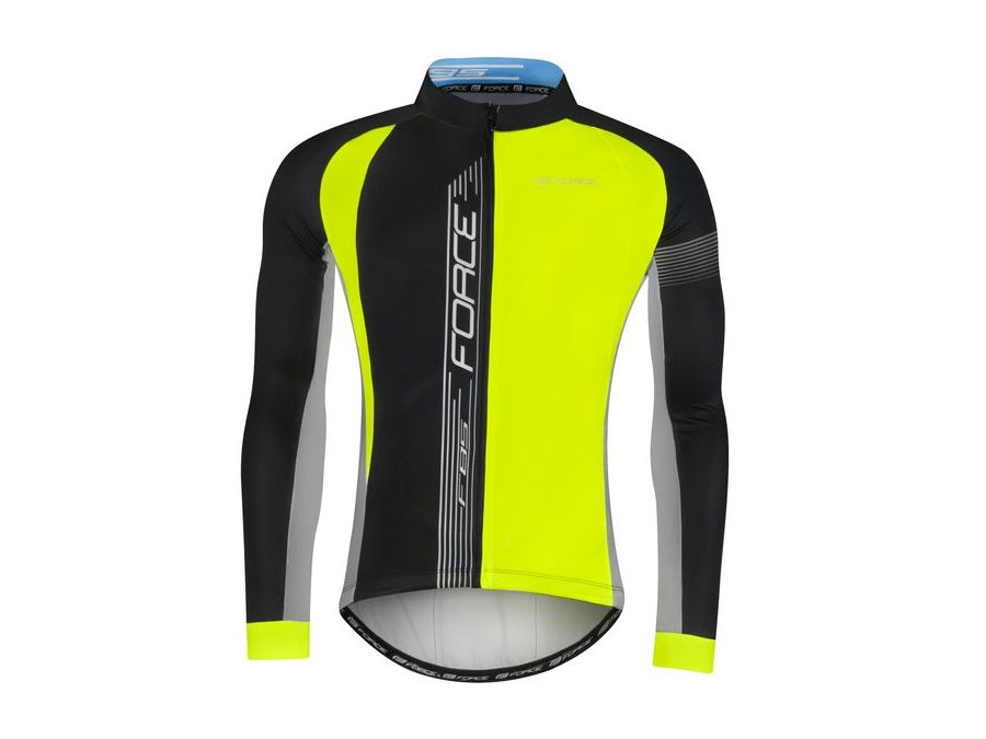 Pánský dres s dlouhým rukávem Force F85, černo-fluo-šedý