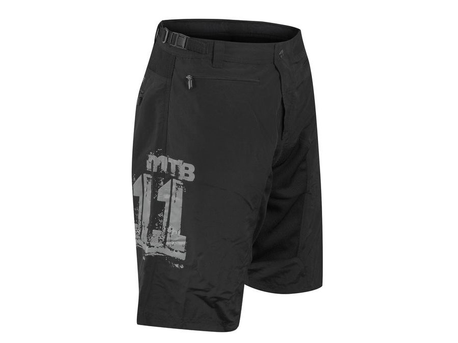 Pánské kraťasy do pasu s odnímatelnou vložkou Force MTB-11, černé