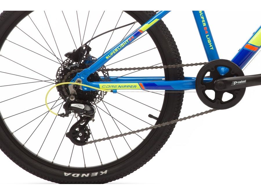 Dětské kolo Core Nipper 24", jednopřevodník, superlight modrý, hydraulické MT-200, Z-565 - odpružená vidlice