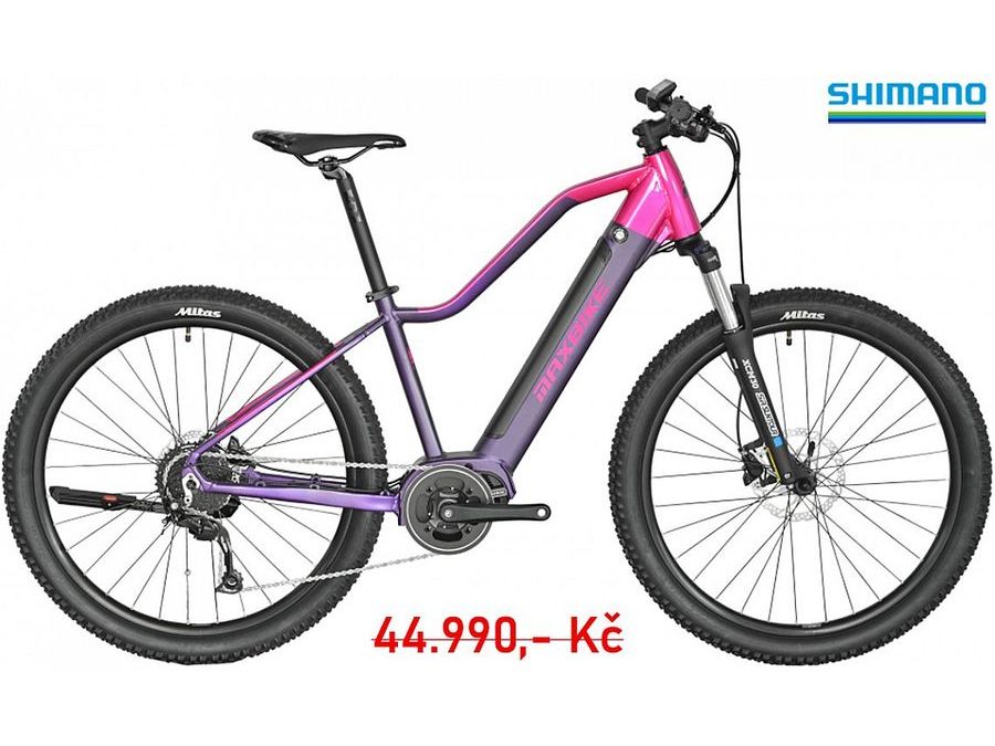 Dámské horské elektrokolo Maxbike Skaldi, Fialové 2025