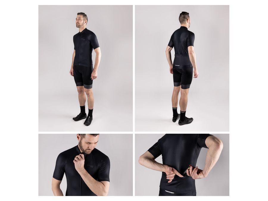 Pánský dres s krátkým rukávem FORCE PURE, černý