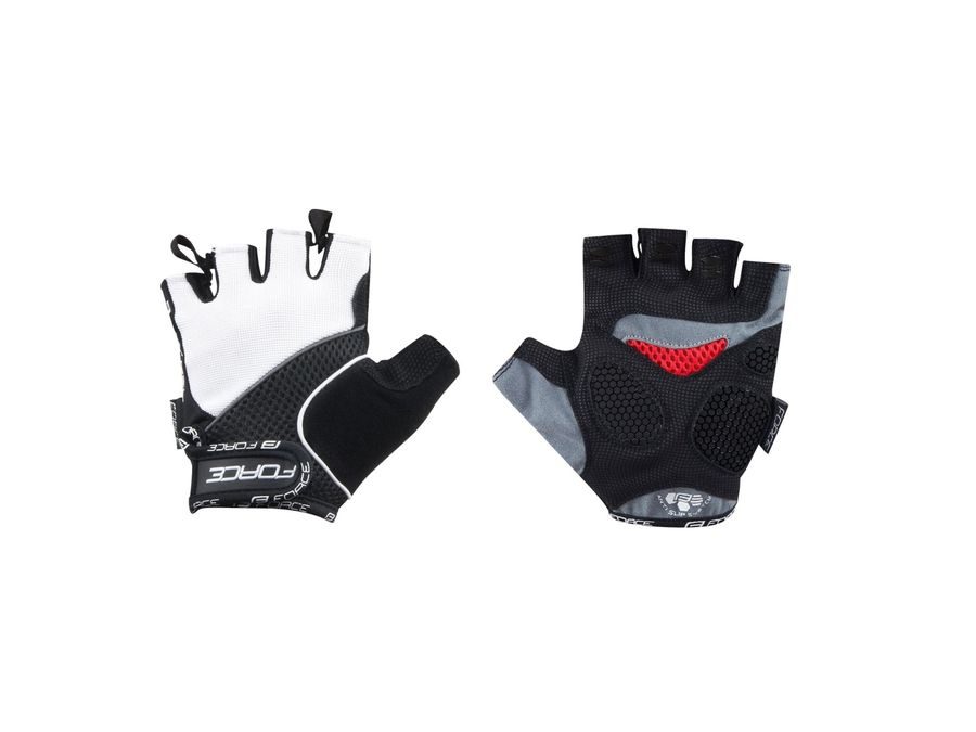 Letní krátkoprsté rukavice FORCE AMARA gel, bílé