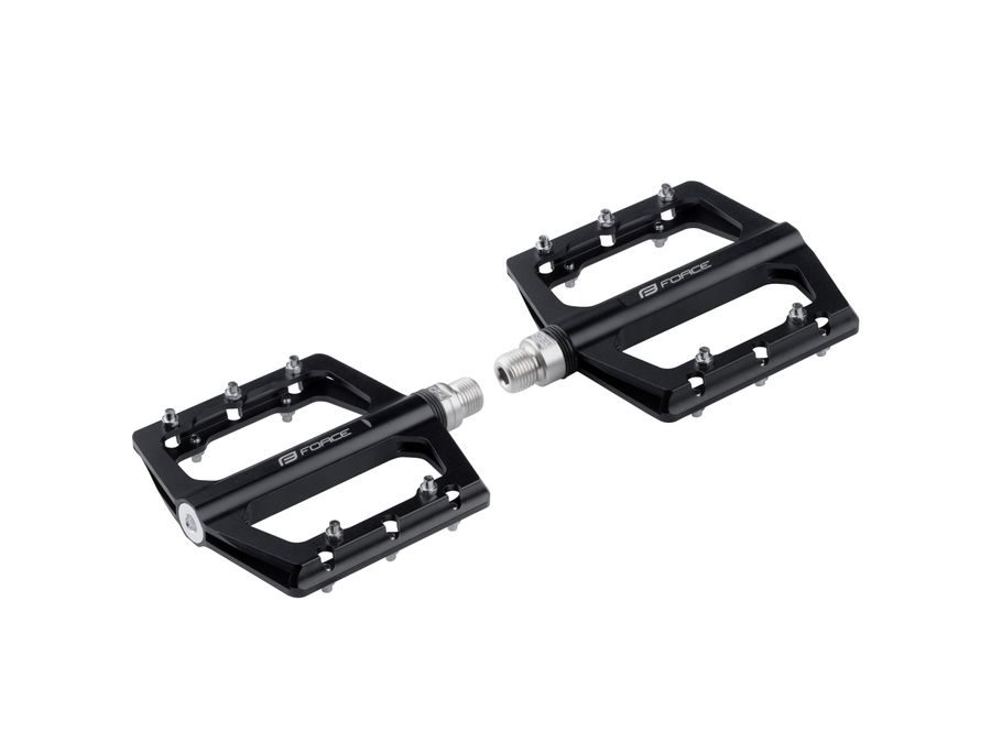 pedály FORCE STEEP hliníkové, prům. ložiska, černé