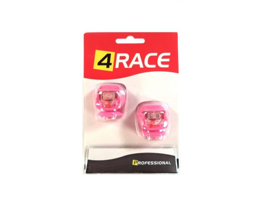 Sada světel přední+zadní 4RACE LS03 silicon, růžová