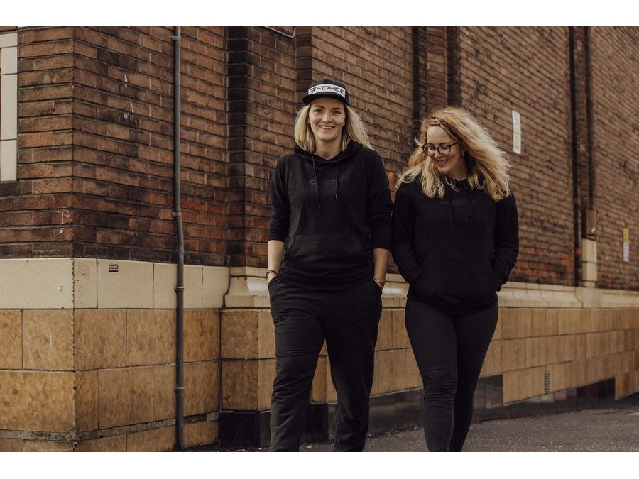 Pánská mikina FORCE COMFY UNI přes hlavu s kapucí, černá