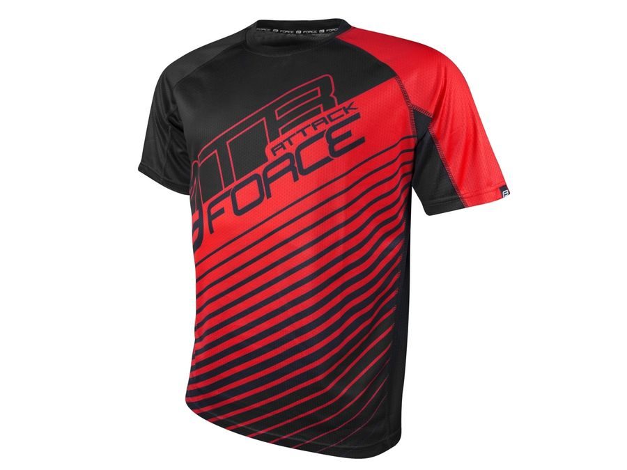 Dres s krátkým rukávem FORCE MTB ATTACK, černo-červený