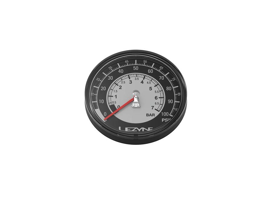 Náhradní tlakoměr pro hustilky LEZYNE PUMP GAUGE 100 PSI GAUGE 3.5" BLACK / SILVER