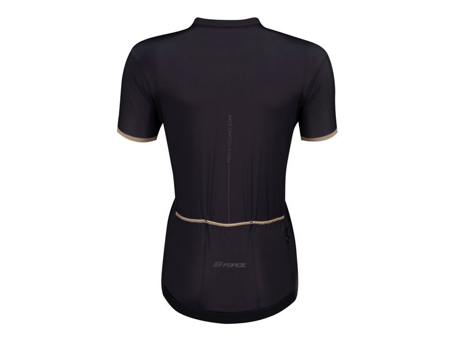 Dámský dres s krátkým rukávem FORCE GOLD LADY, černo-zlatý