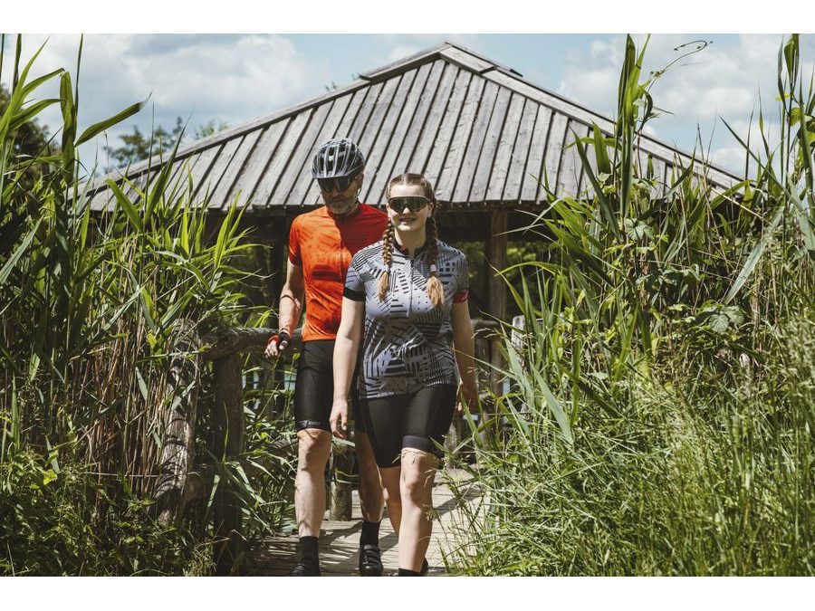 Dámský dres FORCE SHARD LADY krátký rukáv, šedo-černý