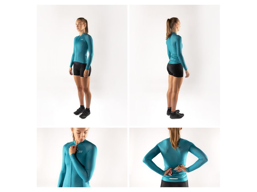 Dámský dres s dlouhým rukávem FORCE PURE LADY, petrolejový