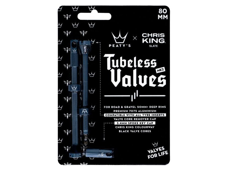 Bezdušové ventilky PEATY'S X CHRIS KING (MK2) SLATE BEZDUŠOVÉ VENTILKY - 80MM