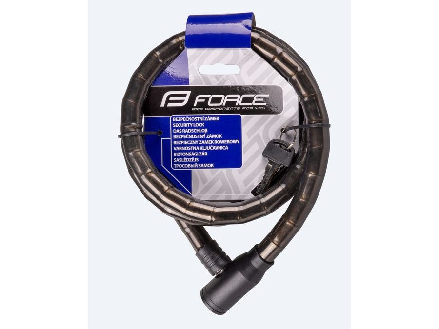 Zámek článkový FORCE bez držáku 150cm/18mm, černý