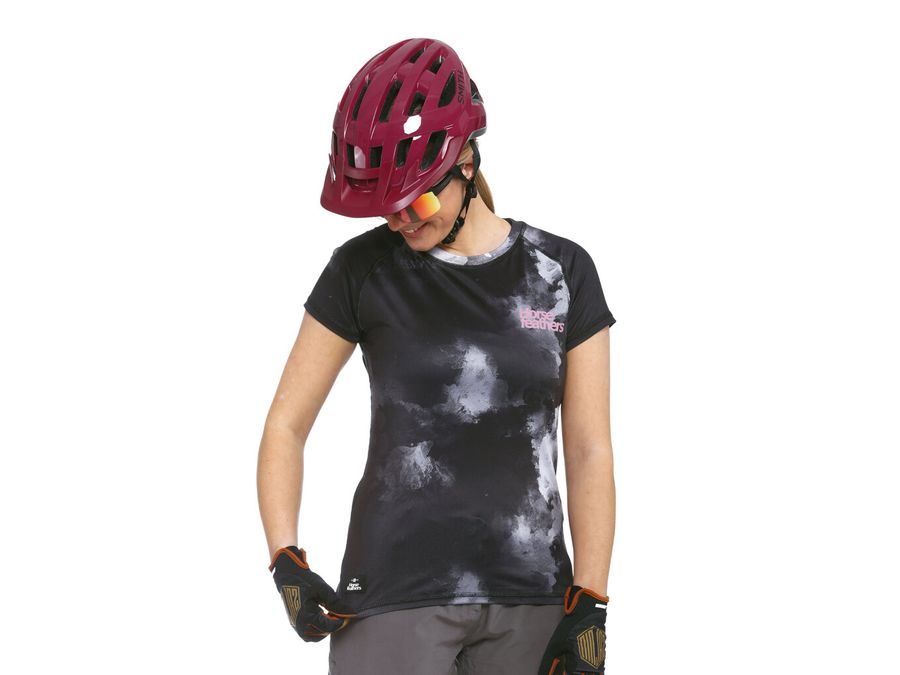 Dámský dres s krátkým rukávem HORSEFEATHERS Deco, grayscale