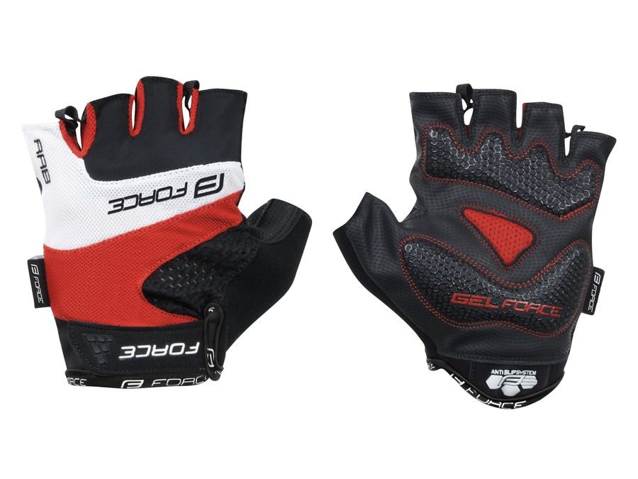 Letní krátkoprsté rukavice FORCE RAB gel, červené