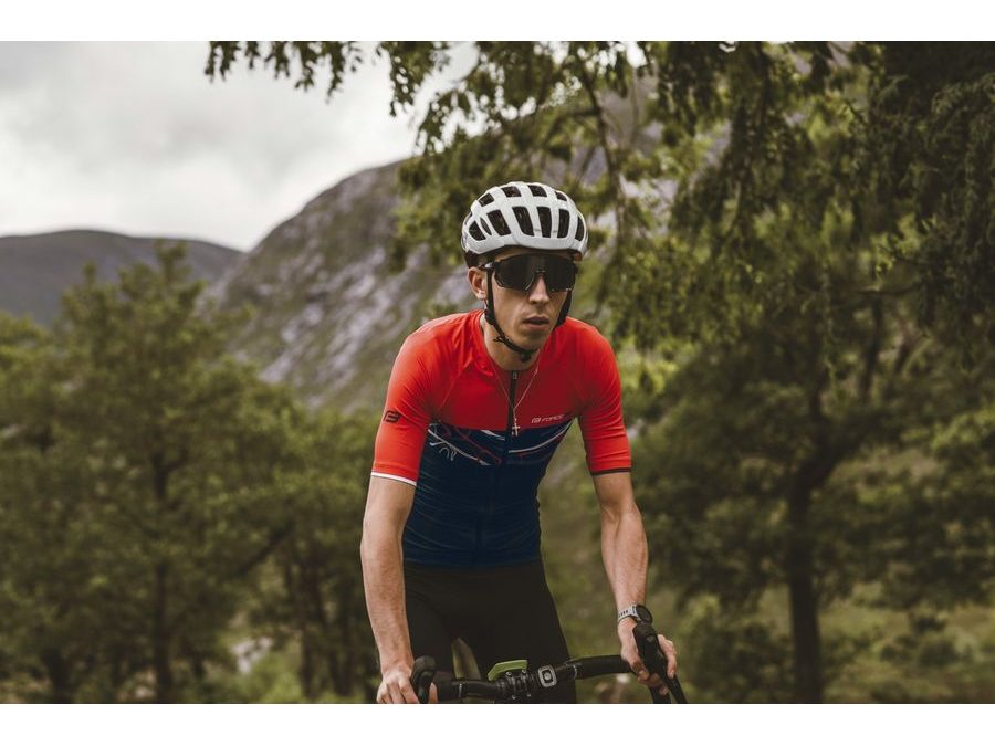 Pánský dres s krátkým rukávem FORCE ART, tmavě modrý-červený