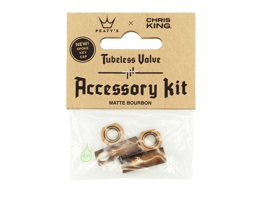 Ventilková sada PEATY'S X CHRIS KING (MK2)TUBELESS VALVES ACCESSORY KIT - bourbon/bronzová