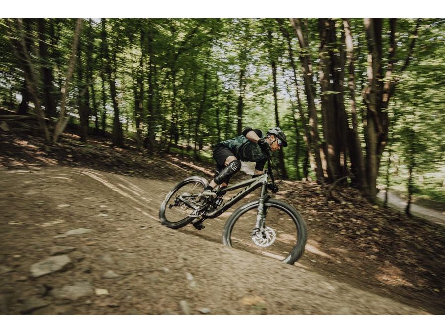 Pánský dres s krátkým rukávem FORCE MTB MOVE, tmavě zelený