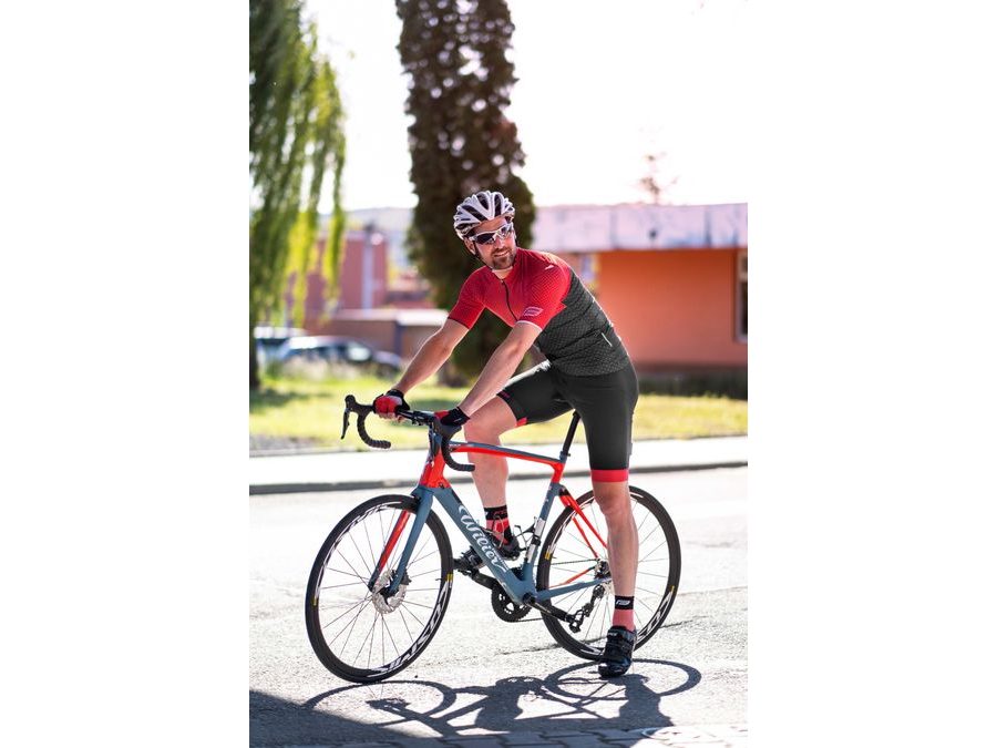 Pánský dres s krátkým rukávem FORCE POINTS, červeno-černý