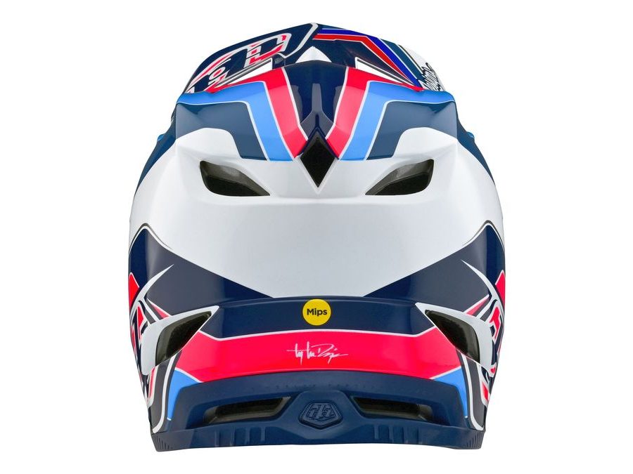 Integrální helma Troy Lee Designs D4 POLYACRALITE MIPS BLOCK BLUE / WHITE 2024