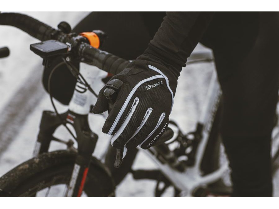 Podzimní/zimní rukavice FORCE ULTRA TECH, černé