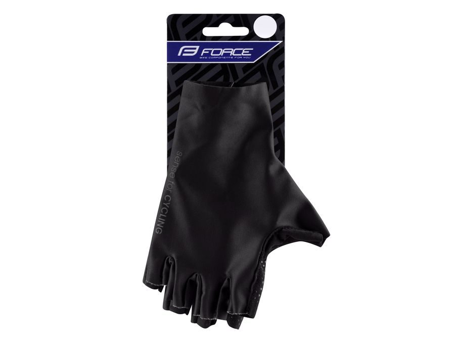 Letní krátkoprsté rukavice FORCE RAVEN bez zapínání, černé