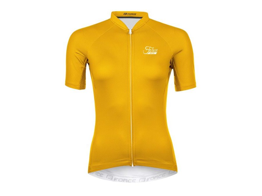 Dámský dres s krátkým rukávem FORCE PURE LADY, žlutý