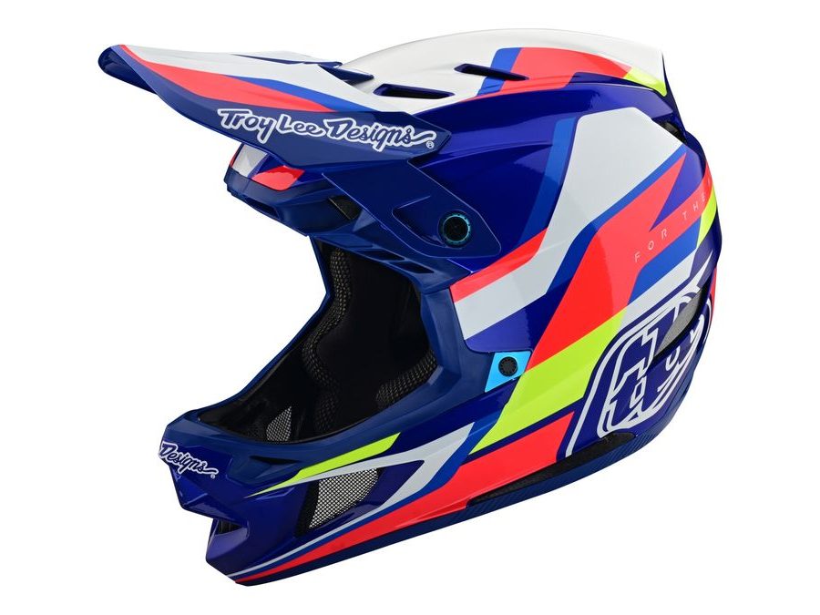 Integrální helma Troy Lee Designs D4 COMPOSITE MIPS OMEGA WHITE / BLUE 2024