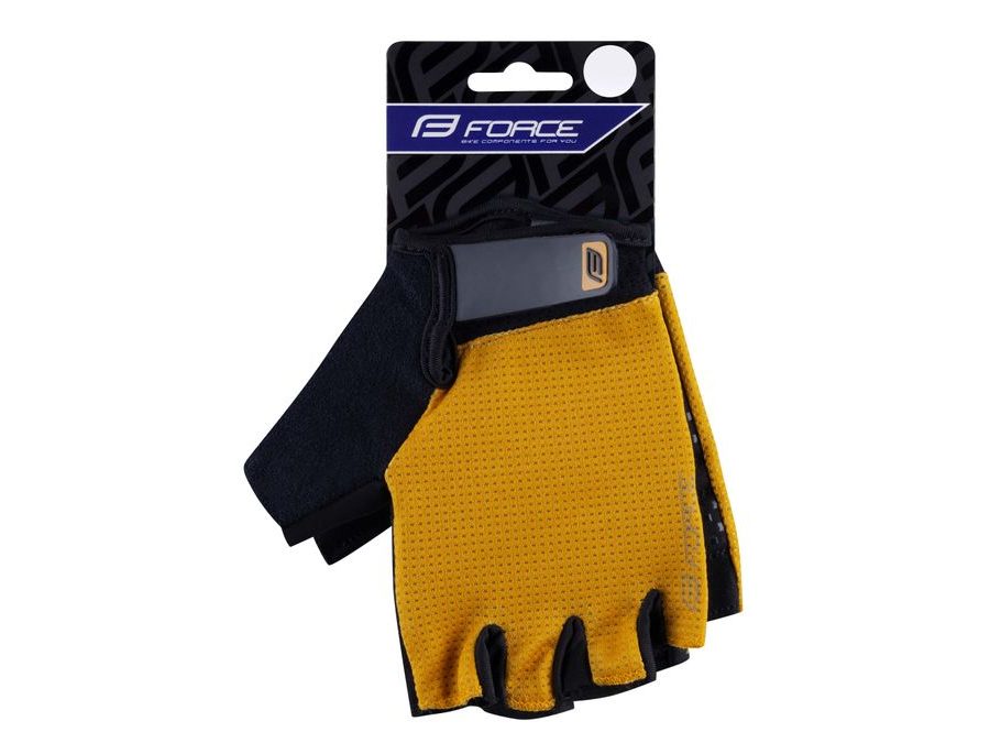 Letní krátkoprsté rukavice FORCE LOOSE, žluté