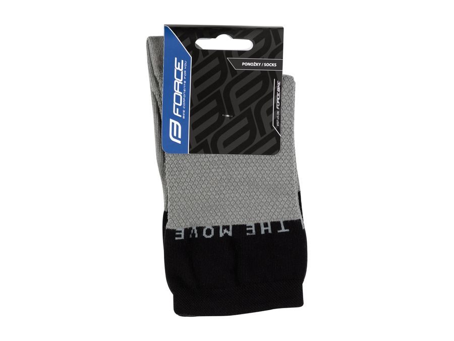 Dlouhé ponožky FORCE MOVE, šedo-černé