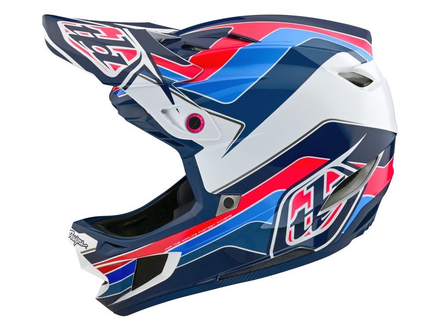 Integrální helma Troy Lee Designs D4 POLYACRALITE MIPS BLOCK BLUE / WHITE 2024