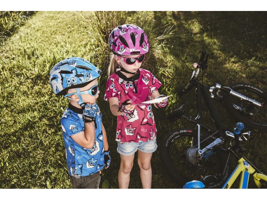 Dětské krátkoprsté rukavice FORCE WOLFIE KID, modré