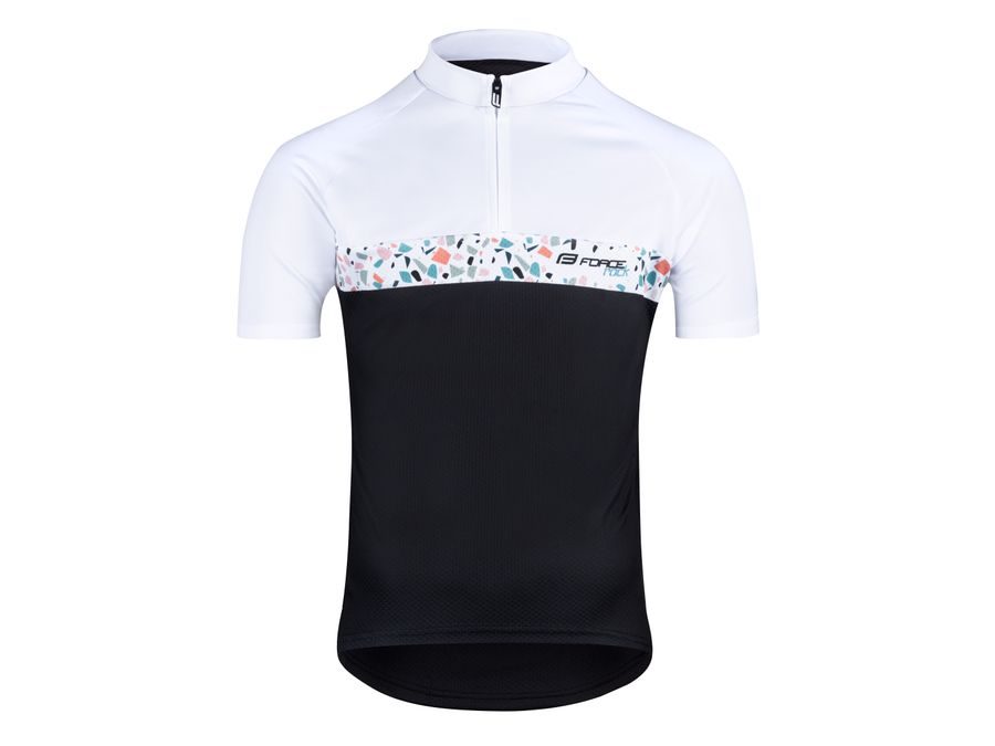 Pánský dres s krátkým rukávem FORCE ROCK, černo-bílý