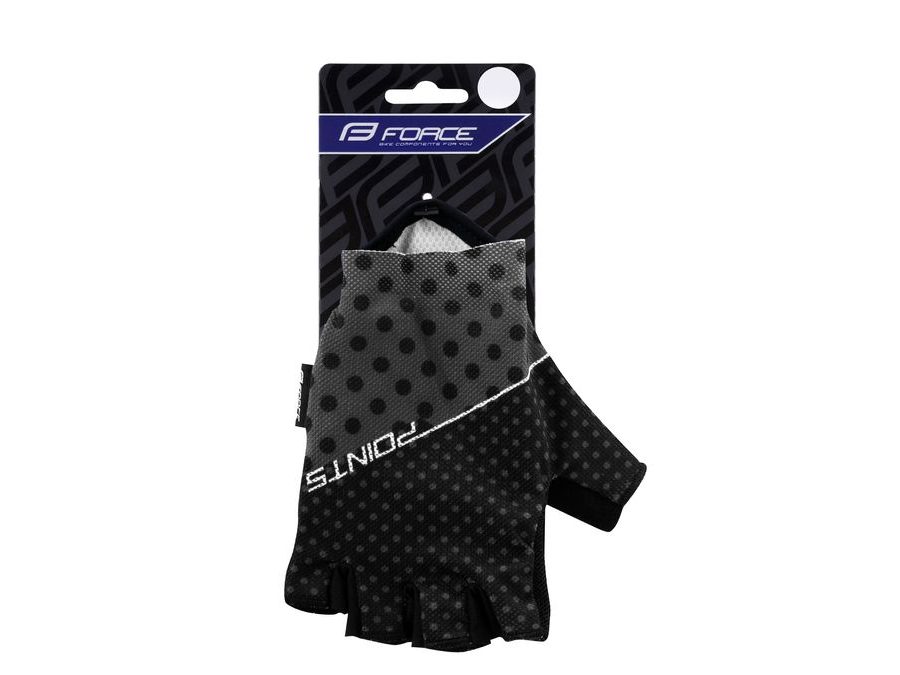 Letní krátkoprsté rukavice FORCE POINTS bez zapínání, černo-šedé