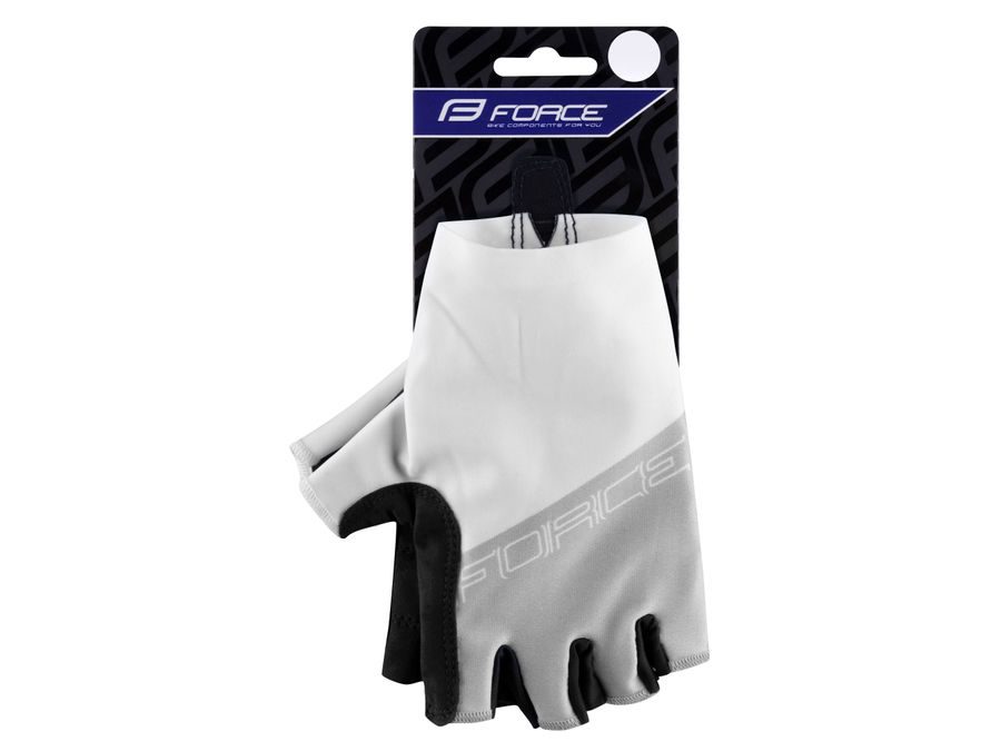 Letní krátkoprsté rukavice FORCE EVEN bez zapínání, šedo-bílé