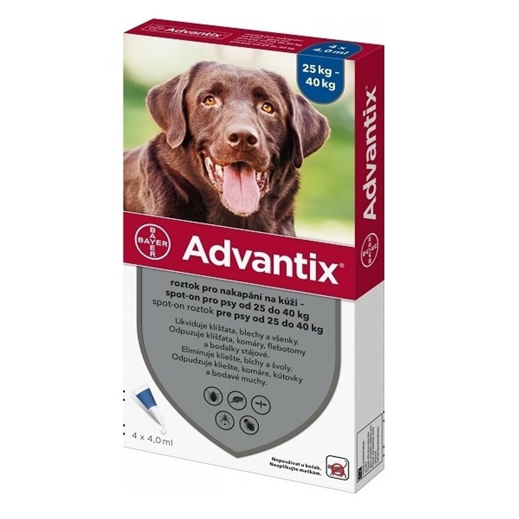 Advantix Spot On pre psov 25 - 40kg (4ml) - Bayer - Antiparazitiká
