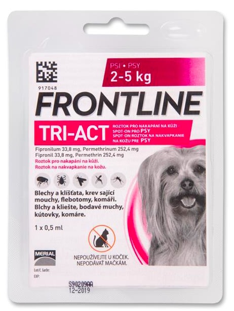Frontline TRI-ACT spot-on pre psov XS (0,5ml) 2-5kg - Frontline -  Antiparazitiká