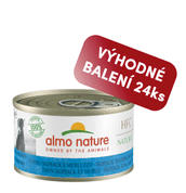 ALMO NATURE HFC NATURAL - TUNIAK A TRESKA 95G VÝHODNÉ BALENIE 24KS - KONZERVY PRE PSOV