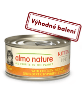 ALMO NATURE HFC - KURACIE PRE MAČIATKA 70G VÝHODNÉ BALENIE 24KS - KONZERVY PRE MAČKY
