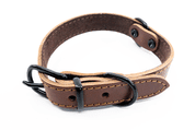 BAFPET KOŽENÝ OBOJEK HERRY MINI, ČERNÉ KOVÁNÍ - KOŇAK - OBOJKY PRE PSOV