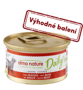 ALMO NATURE DAILY MENU - KÚSKY S HOVÄDZÍM 85G VÝHODNÉ BALENIE 24KS - KONZERVY PRE MAČKY