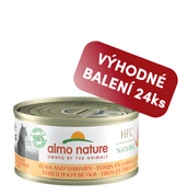 ALMO NATURE HFC NATURAL - TUNIAK A KREVETY 70G VÝHODNÉ BALENIE 24KS - KONZERVY PRE MAČKY