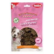 NOBBY STARSNACK MAŠKRTY PŠTROS HIGH PROTEIN 150 G - MAŠKRTY PRE PSOV