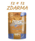 MARP HOLISTIC PLUS KAPSIČKA PRE MAČKY - TUNIAK S KREVETAMI V ŽELÉ 55G 12 + 12 KS ZADARMO - KONZERVY PRE MAČKY